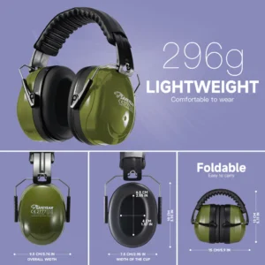 Safeyear 33dB Ear Muffs – ANSI/CE Approved Noise Cancelling Headphones, Adjustable for Hard Hats, Industrial Hearing Protection (Factory/Warehouse/Aviation)