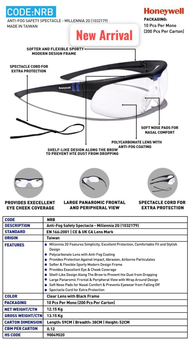 Anti Fog Safety Spectacle
